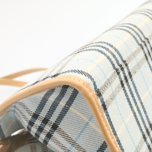 BURBERRY Blue Label Nova Check Hand Bag Canvas Light Blue Auth ki1534 - Picture 15 of 16